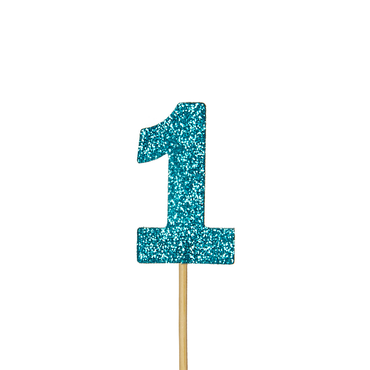 Glitter '1' Numeral Cupcake Toppers Blue Anniversary House Ltd