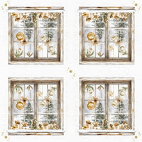 Tiflair Festive Gold Window Scene Napkins 3ply