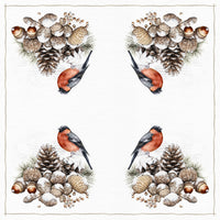 Tiflair Festive Bullfinch & Pine Cones Napkins 3ply