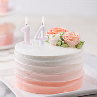 Age 4 Glitter Numeral Moulded Pick Candle Iridescent