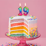 Age 9 Metallic Numeral Moulded Pick Candle Rainbow