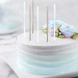 Extra Tall Candles Pastel Blue Metallic Mix with Holders