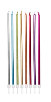 Extra Tall Candles Rainbow Metallic with Holders