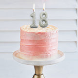Age 8 Glitter Numeral Moulded Pick Candle Silver