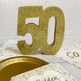 Golden Anniversary Lunch Napkins 3 ply Foil Stamped