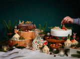 Plump Christmas Robin Resin Cake Topper & Merry Christmas Motto