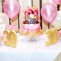 Number 30 Glitter Table Decoration Gold