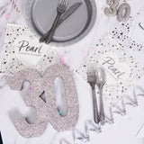 Number 30 Glitter Table Decoration Silver