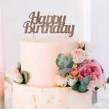 Glitter Happy Birthday Cake Topper Rose Gold