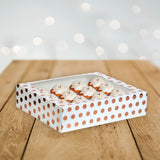 Rose Gold Polka Dot Cupcake Box for 12 Cupcakes Foil
