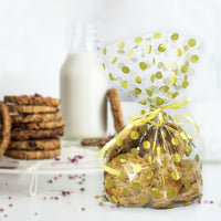 Gold Polka Dot Cello Treat Bags with Twist Ties