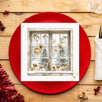 Tiflair Festive Gold Window Scene Napkins 3ply