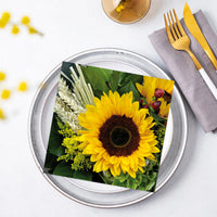 Tiflair Sunflower With Straw Lunch Napkins 3 ply