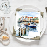 Tiflair Fishing Village Port Scene Napkins 3 ply