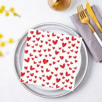 Ti Flair Valentines Heart Lunch Napkins 3 ply