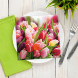 Tiflair Pink & Violet Tulips Lunch Napkins 3 ply