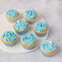 Pastel Blue Gingham & Polka Mix Cupcake Cases