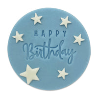 Blue Star Happy Birthday Sugar Plaque