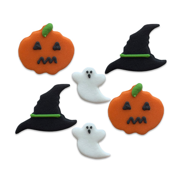 Halloween All Hallows Eve Hat Ghost & Pumpkin Sugar Toppers