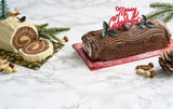 Individually Wrapped Holly Print Yule Log Boards Assortment 10in