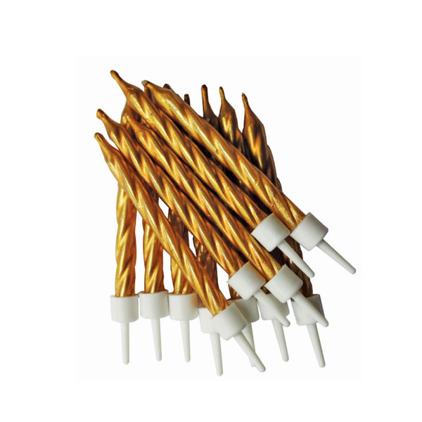 Metallic Candles Gold with Holders