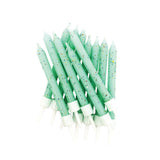 Glitter Candles Mint Green with Holders