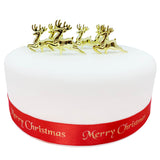 Reindeer Plastic Cake Topper Picks Gold
