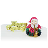 Toy Shop Santa Claus Plastic Cake Topper Picks & Gold Merry Christmas Motto Assortment (2 of each design)