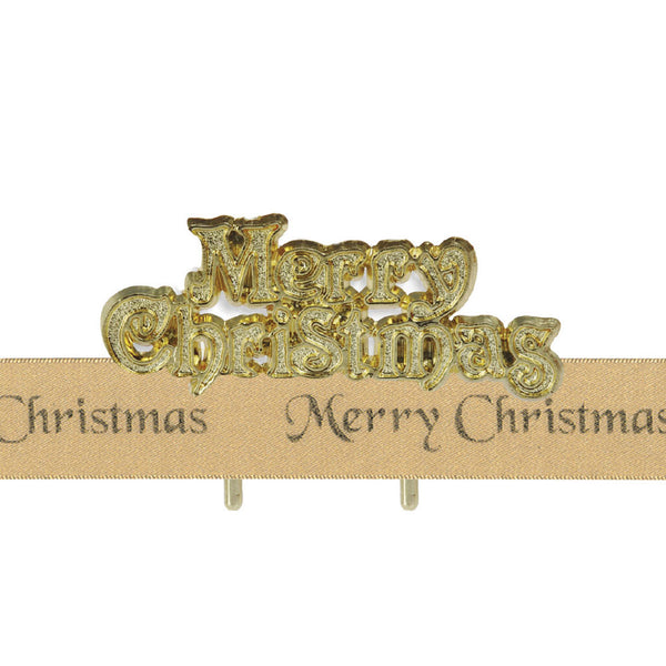 Merry Christmas Ribbon & Motto Kit Gold