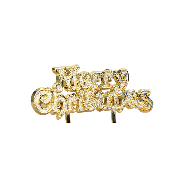 Merry Christmas Motto Cake Topper Gold