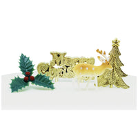 Golden Reindeer Scene Cake Decorating Kit