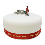Christmas Gonk Resin Cake Topper & Silver Merry Christmas Motto