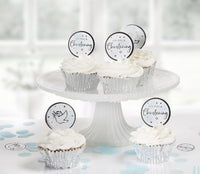 Blue On Your Christening Cupcake Toppers