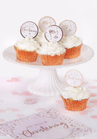 Pink On Your Christening Cupcake Toppers