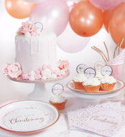 Pink On Your Christening Paper Dinner Plates
