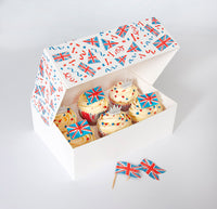 Union Jack Cupcake Box for 6 Cupcakes