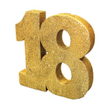 Number 18 Glitter Table Decoration Gold