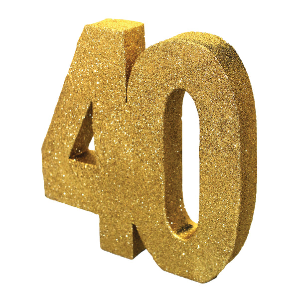 Number 40 Glitter Table Decoration Gold