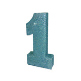 Number 1 Glitter Table Decoration Light Blue