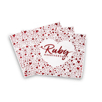 Ruby Anniversary Lunch Napkins 3 ply Foil Stamped