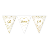 Golden Anniversary Paper Flag Bunting Foil Stamped
