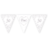 Pearl Anniversary Paper Flag Bunting Foil Stamped