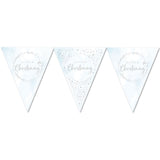 Blue On Your Christening Paper Flag Bunting Foil Stamped
