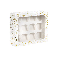 Gold Star Cupcake Box for 12 Cupcakes Foil