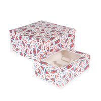Union Jack Cupcake Box for 6 Cupcakes