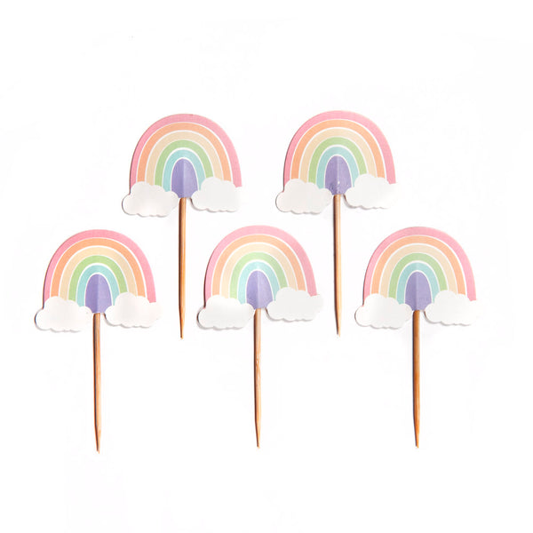 Pastel Rainbow Cupcake Toppers