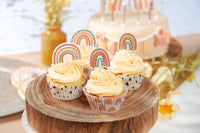 Neutral Rainbow Cupcake Toppers