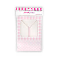 Pink Gingham Square Treat Boxes with Window