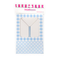 Blue Gingham Square Treat Boxes with Window