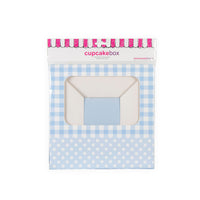 Blue Gingham Cupcake Box for 6 Cupcakes